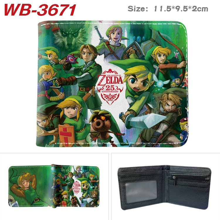 The Legend of Zelda Anime color book two-fold leather wallet 11.5X9.5X2CM WB-3671A
