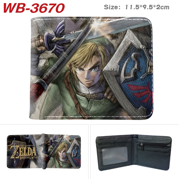 The Legend of Zelda Anime color book two-fold leather wallet 11.5X9.5X2CM  WB-3670A