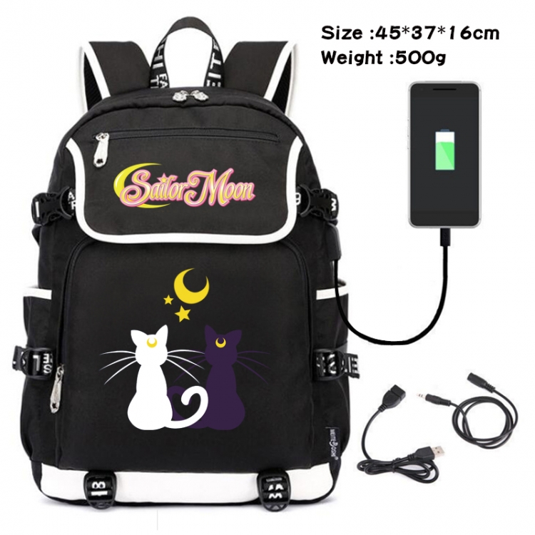 sailormoon Anime Flip Data Cable Backpack School Bag 45X37X16CM