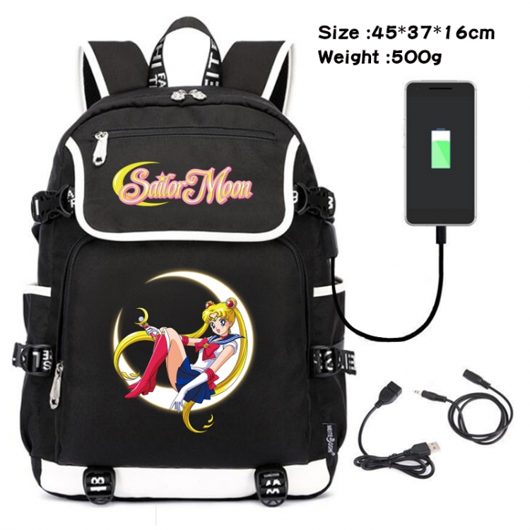sailormoon Anime Flip Data Cable Backpack School Bag 45X37X16CM