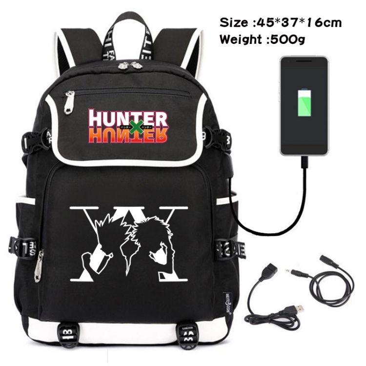 HunterXHunter Anime Flip Data Cable Backpack School Bag 45X37X16CM