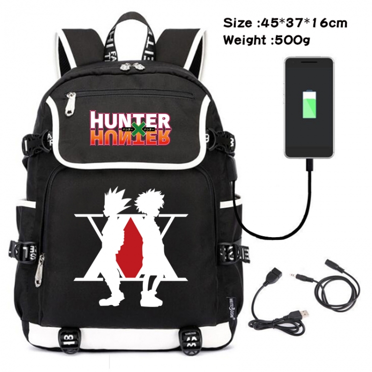 HunterXHunter Anime Flip Data Cable Backpack School Bag 45X37X16CM