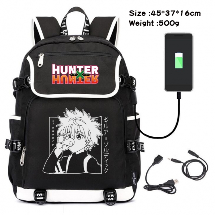 HunterXHunter Anime Flip Data Cable Backpack School Bag 45X37X16CM