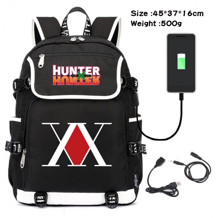 HunterXHunter Anime Flip Data Cable Backpack School Bag 45X37X16CM