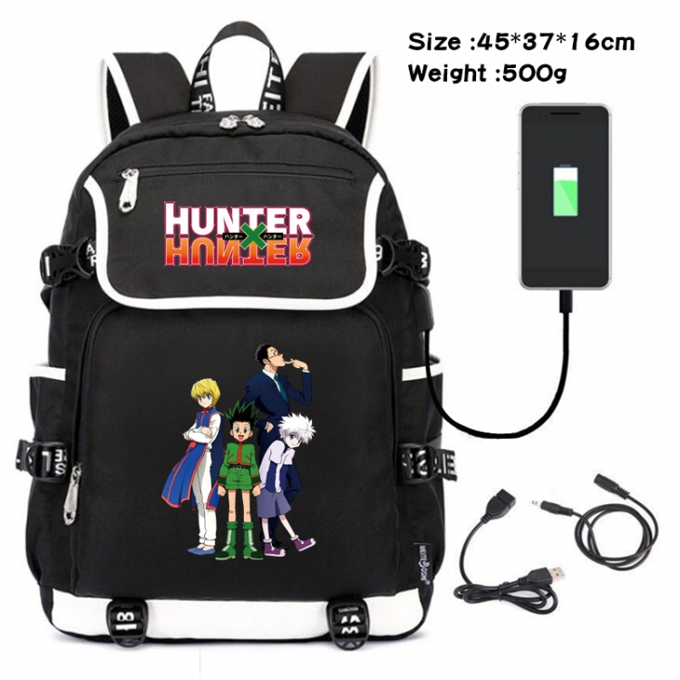 HunterXHunter Anime Flip Data Cable Backpack School Bag 45X37X16CM