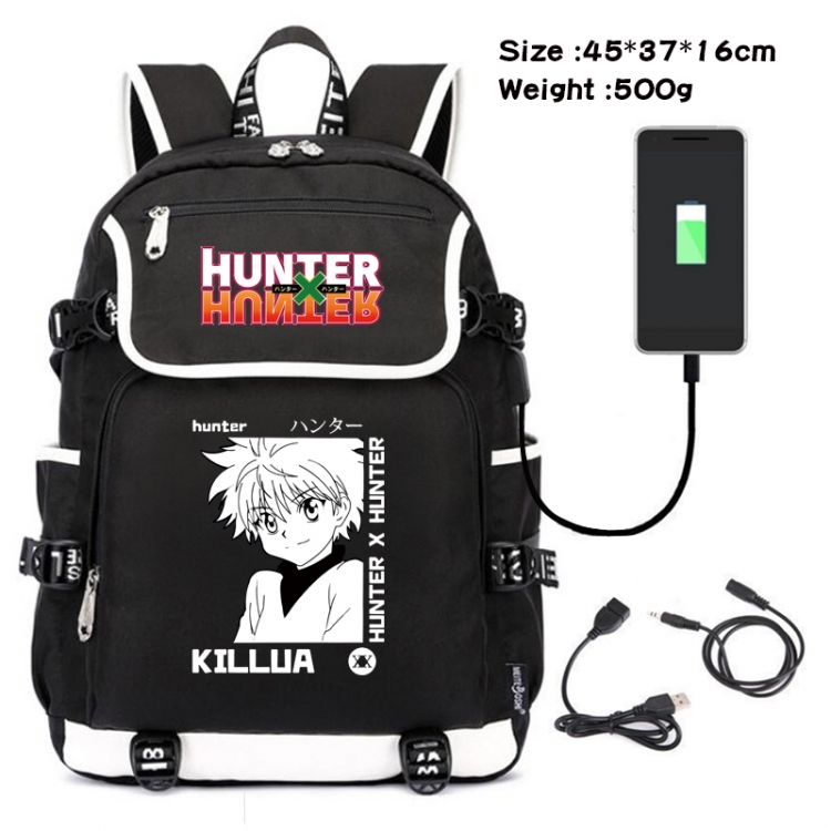 HunterXHunter Anime Flip Data Cable Backpack School Bag 45X37X16CM