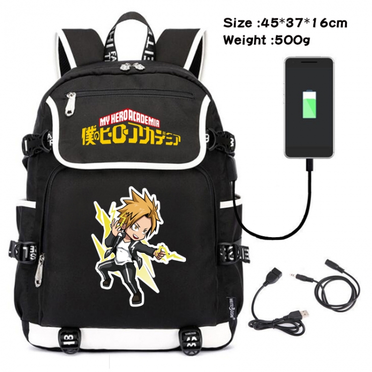 My Hero Academia Anime Flip Data Cable Backpack School Bag 45X37X16CM