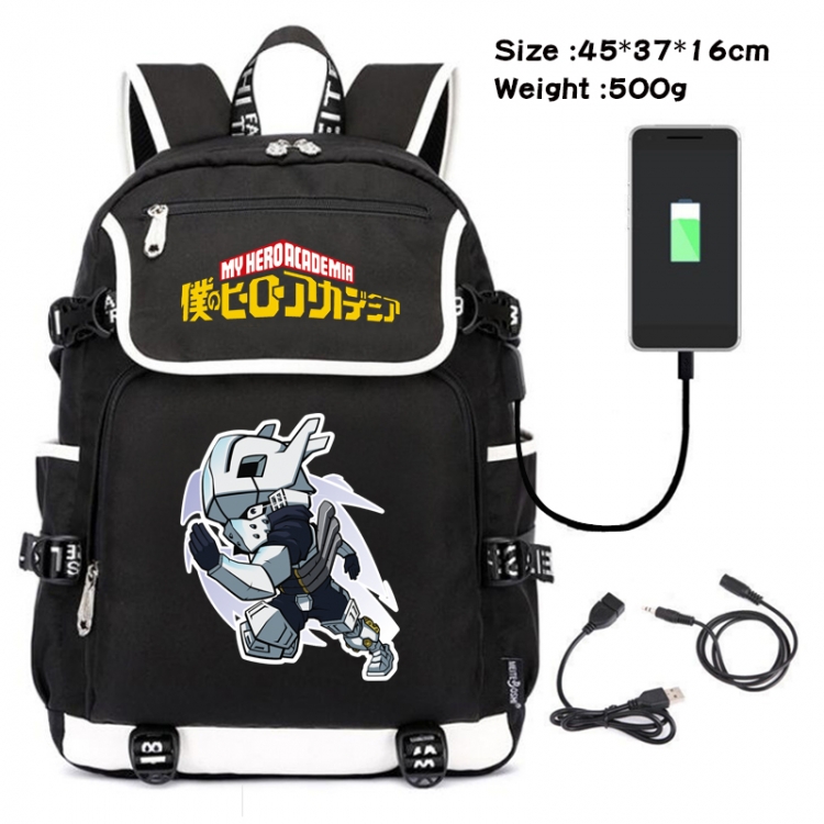 My Hero Academia Anime Flip Data Cable Backpack School Bag 45X37X16CM