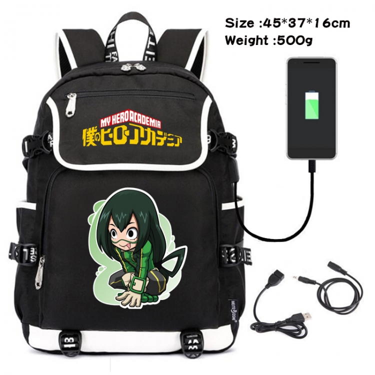 My Hero Academia Anime Flip Data Cable Backpack School Bag 45X37X16CM