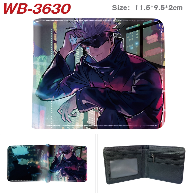 Jujutsu Kaisen Anime color book two-fold leather wallet 11.5X9.5X2CM  WB-3630A