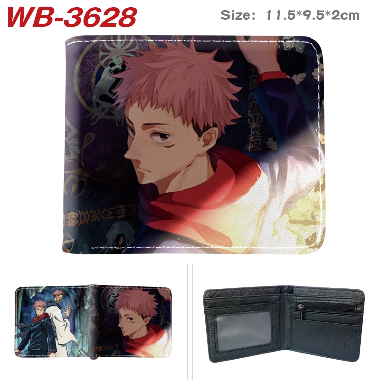 Jujutsu Kaisen Anime color book two-fold leather wallet 11.5X9.5X2CM WB-3628A