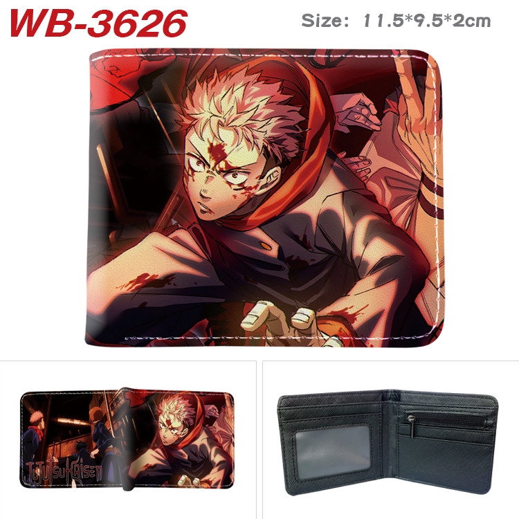Jujutsu Kaisen Anime color book two-fold leather wallet 11.5X9.5X2CM  WB-3626A