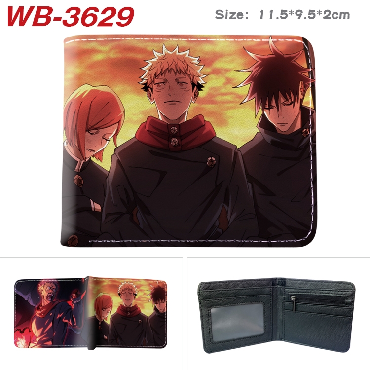 Jujutsu Kaisen Anime color book two-fold leather wallet 11.5X9.5X2CM  WB-3629A