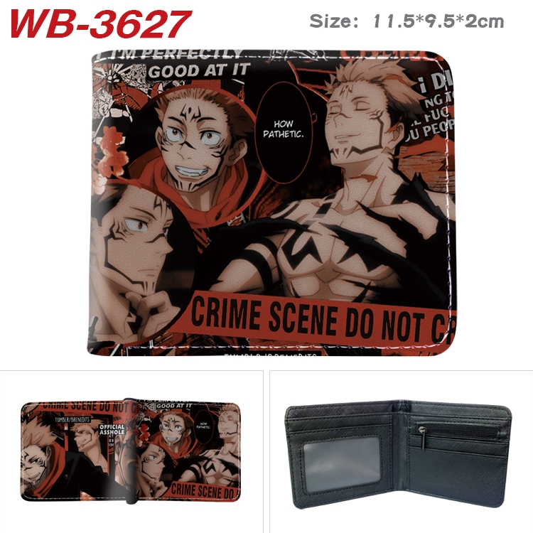 Jujutsu Kaisen Anime color book two-fold leather wallet 11.5X9.5X2CM  WB-3627A
