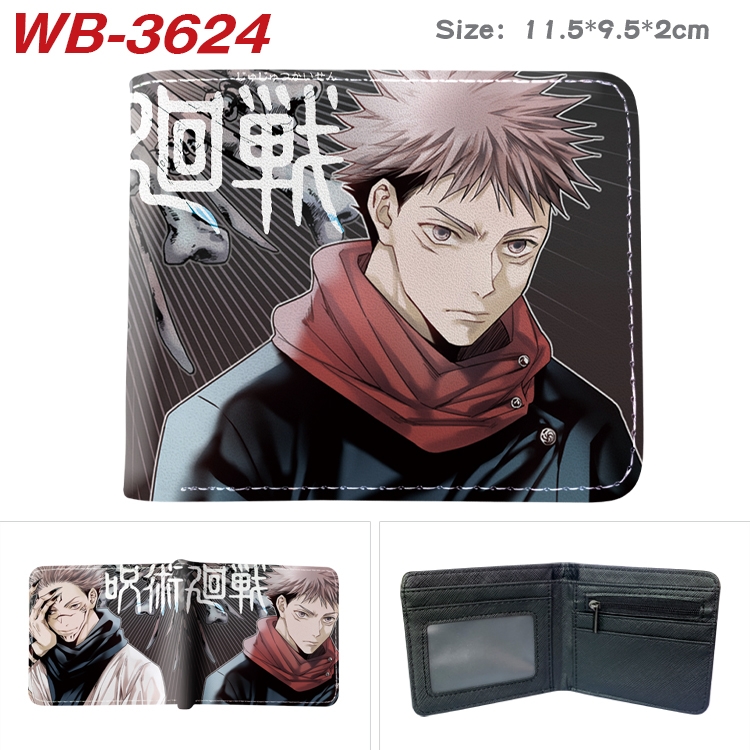 Jujutsu Kaisen Anime color book two-fold leather wallet 11.5X9.5X2CM  WB-3624A