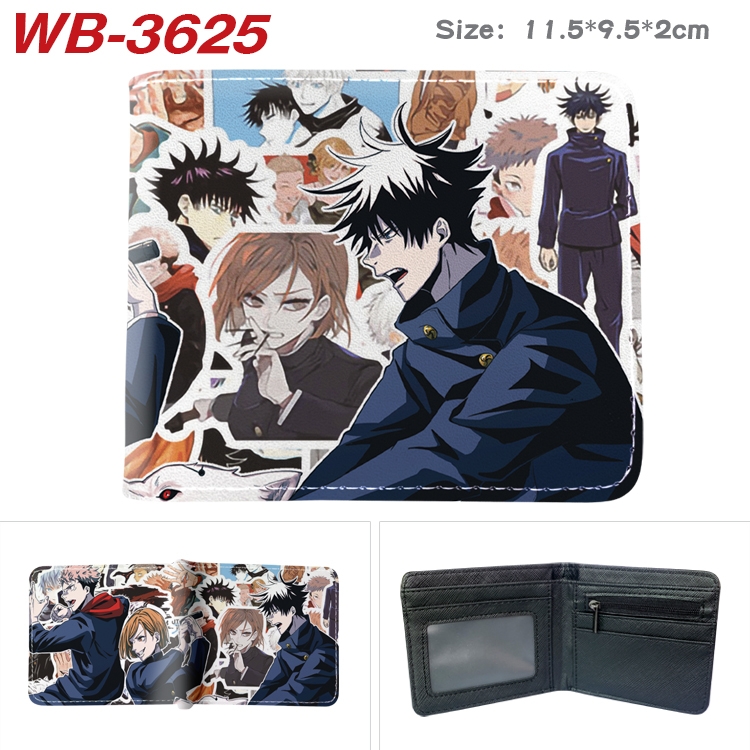 Jujutsu Kaisen Anime color book two-fold leather wallet 11.5X9.5X2CM   WB-3625A