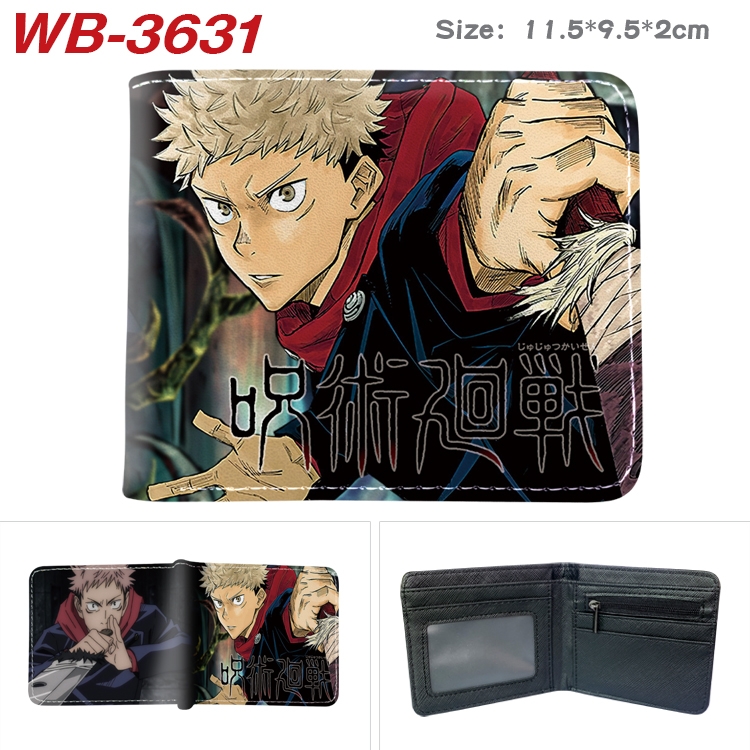 Jujutsu Kaisen Anime color book two-fold leather wallet 11.5X9.5X2CM WB-3631A