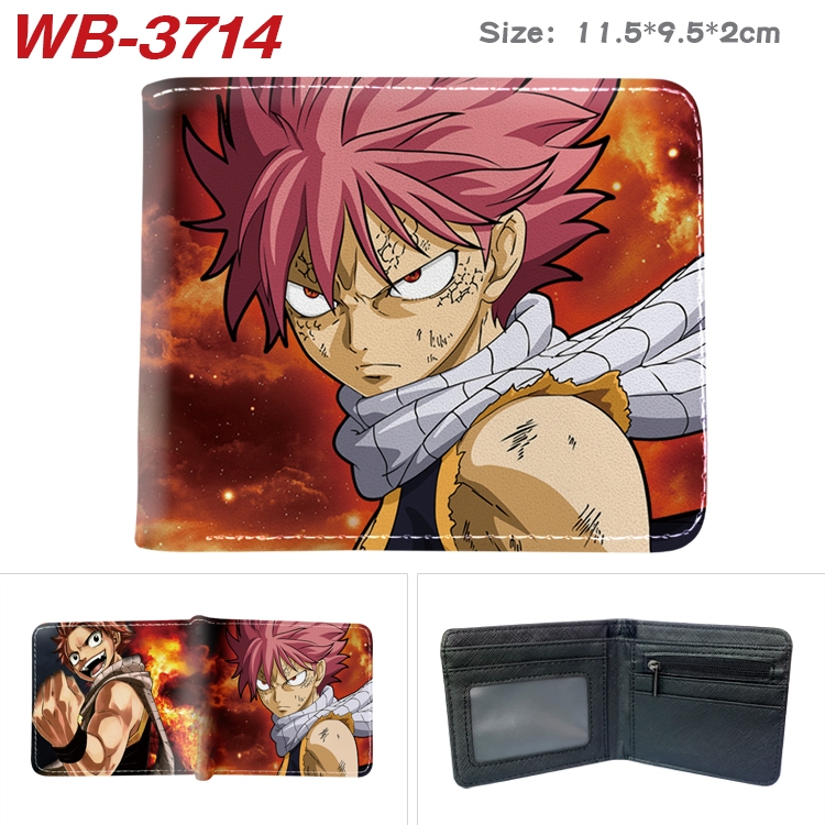 Fairy tail Anime color book two-fold leather wallet 11.5X9.5X2CM  WB-3714A