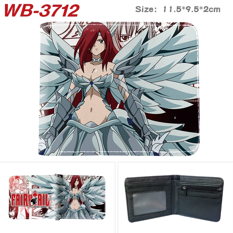 Fairy tail Anime color book two-fold leather wallet 11.5X9.5X2CM   WB-3712A