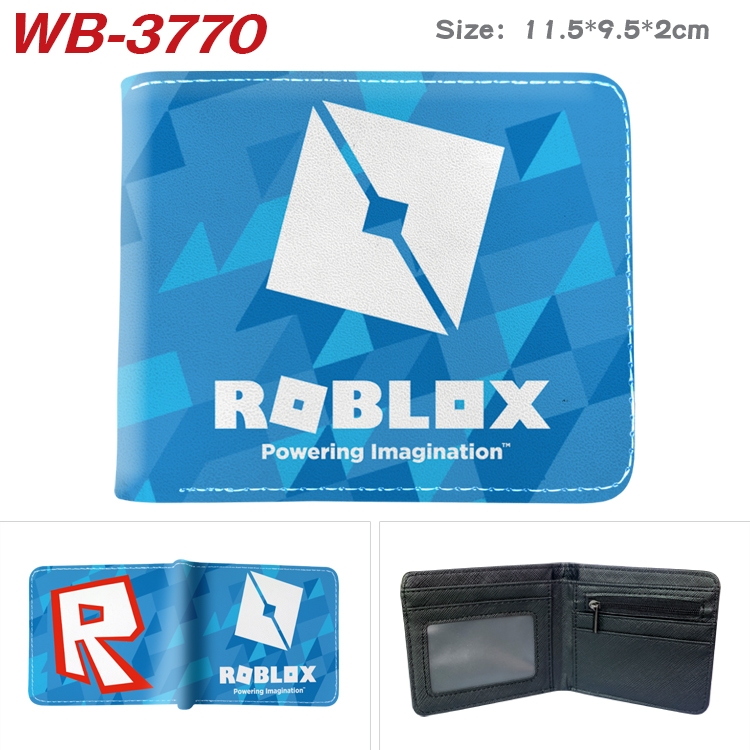 Robllox Anime color book two-fold leather wallet 11.5X9.5X2CM WB-3770A