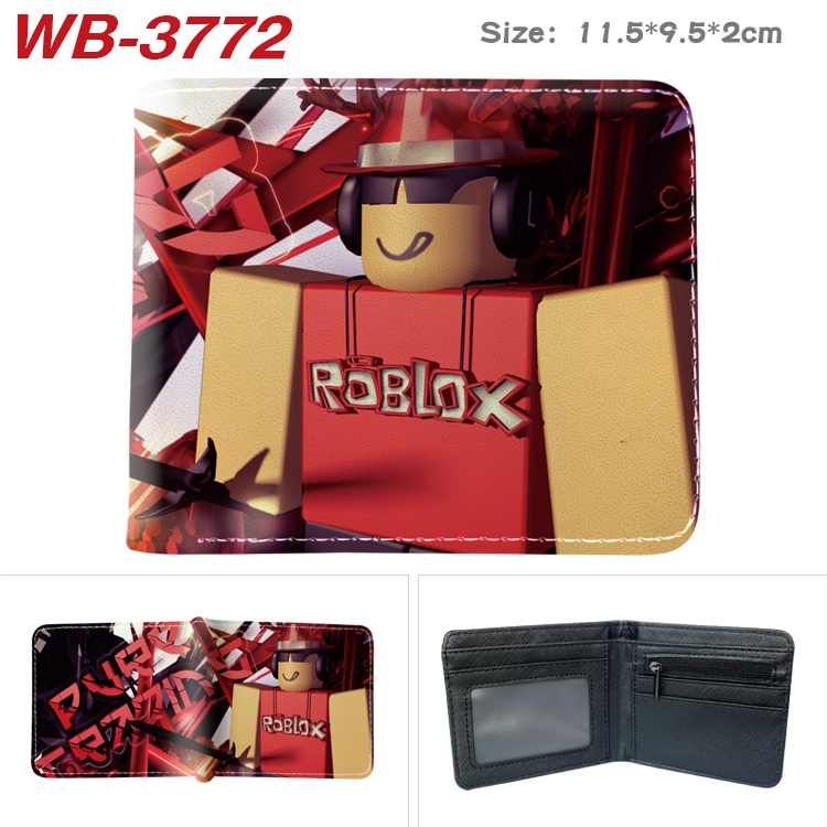 Robllox Anime color book two-fold leather wallet 11.5X9.5X2CM  WB-3772A