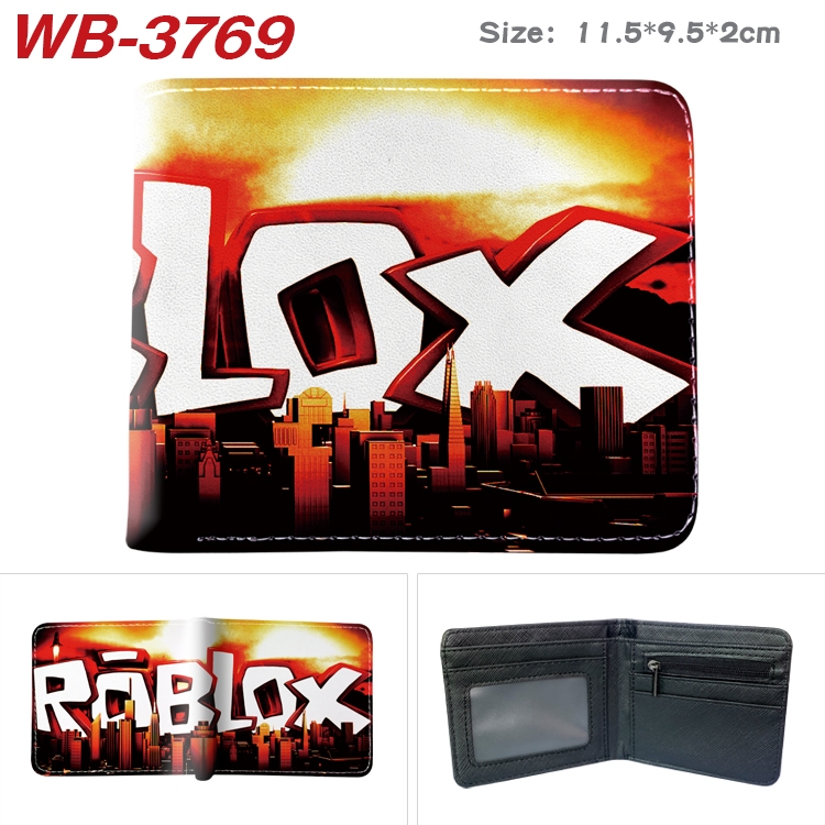 Robllox Anime color book two-fold leather wallet 11.5X9.5X2CM WB-3769A