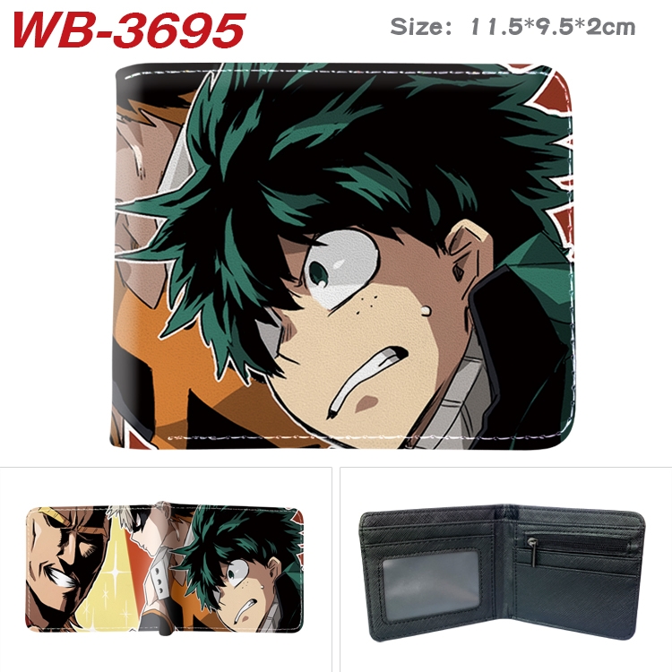 My Hero Academia Anime color book two-fold leather wallet 11.5X9.5X2CM  WB-3695A