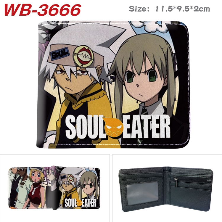 Soul Eater Anime color book two-fold leather wallet 11.5X9.5X2CM WB-3666A