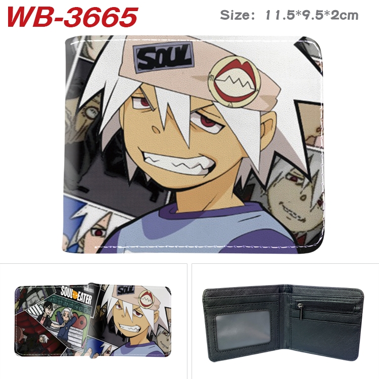 Soul Eater Anime color book two-fold leather wallet 11.5X9.5X2CM WB-3665A