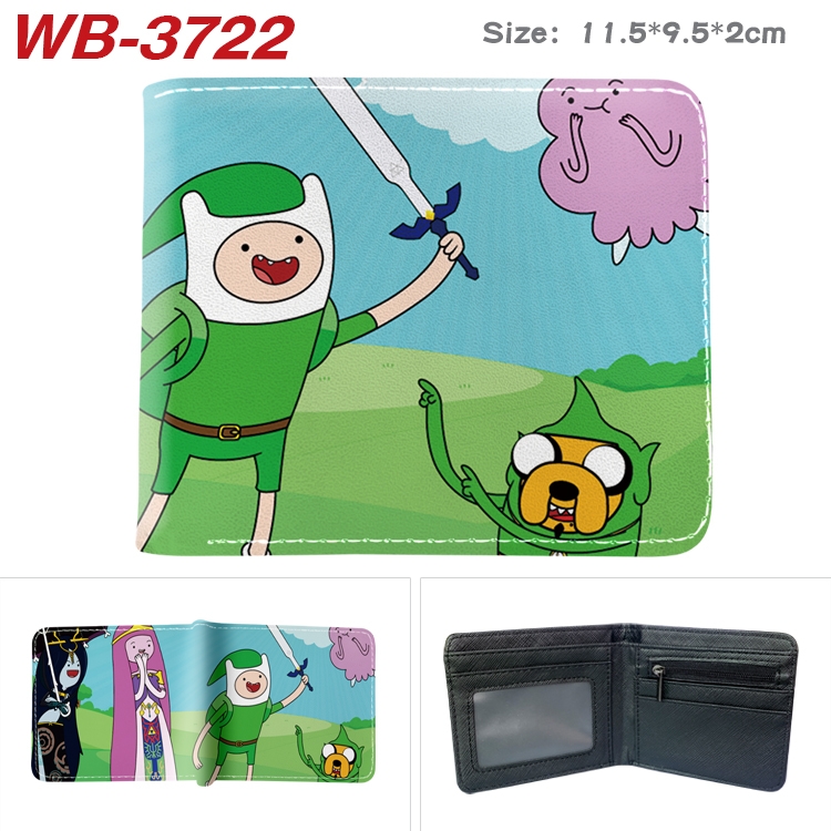 Adventure Time with Anime color book two-fold leather wallet 11.5X9.5X2CM WB-3722A