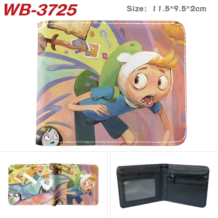 Adventure Time with Anime color book two-fold leather wallet 11.5X9.5X2CM WB-3725A
