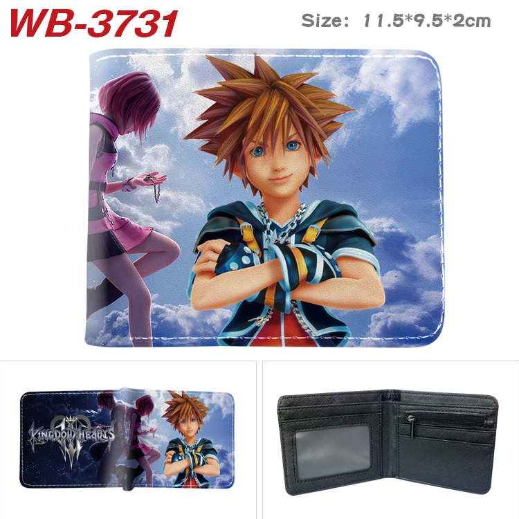 kingdom hearts Anime color book two-fold leather wallet 11.5X9.5X2CM  WB-3731A