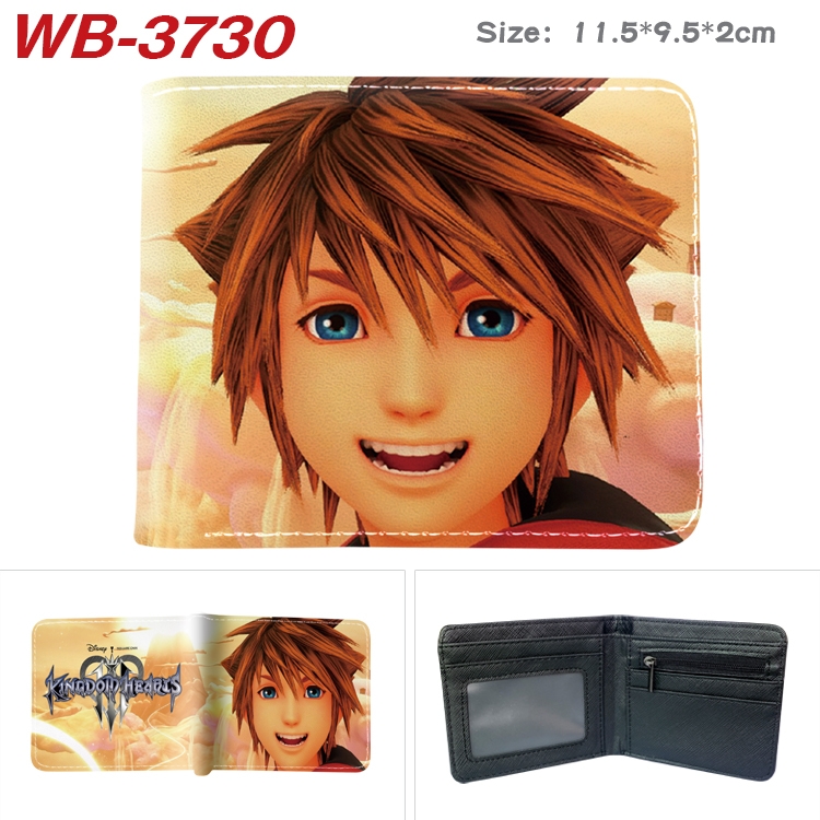 kingdom hearts Anime color book two-fold leather wallet 11.5X9.5X2CM WB-3730A