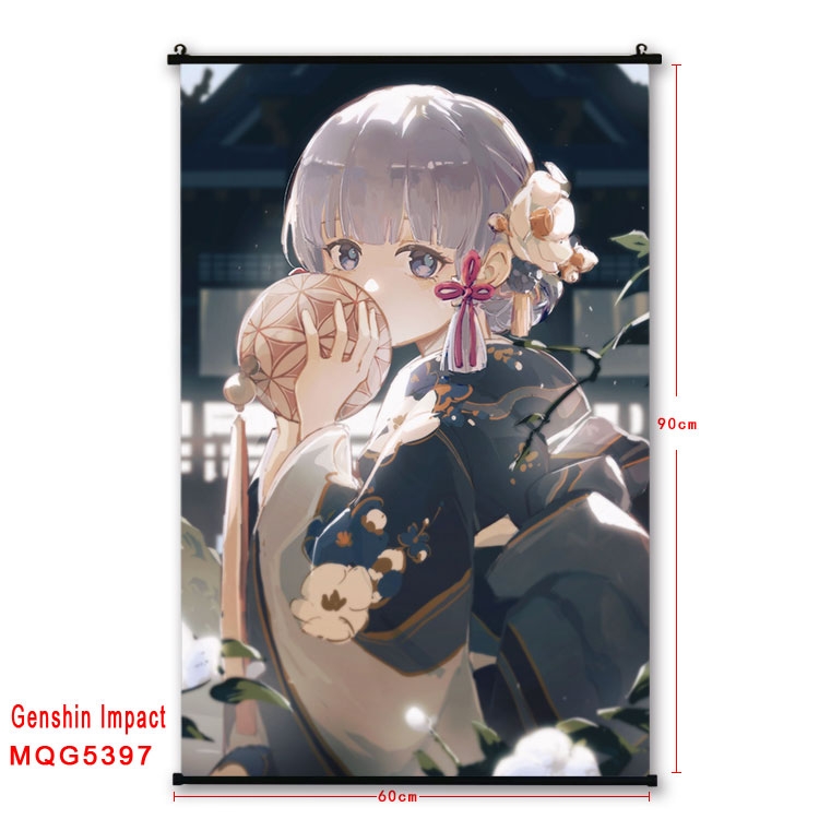 Genshin Impact black Plastic rod Cloth painting Wall Scroll 60X90CM  MQG-5397