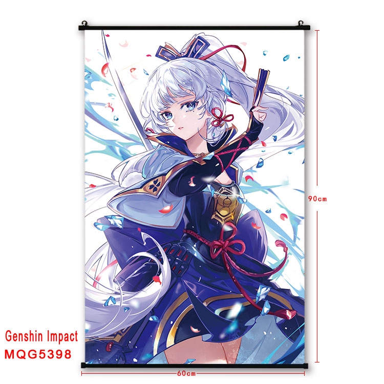 Genshin Impact black Plastic rod Cloth painting Wall Scroll 60X90CM  MQG-5398