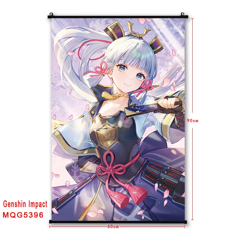 Genshin Impact black Plastic rod Cloth painting Wall Scroll 60X90CM MQG-5396