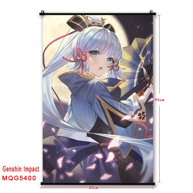 Genshin Impact black Plastic rod Cloth painting Wall Scroll 60X90CM  MQG-5400