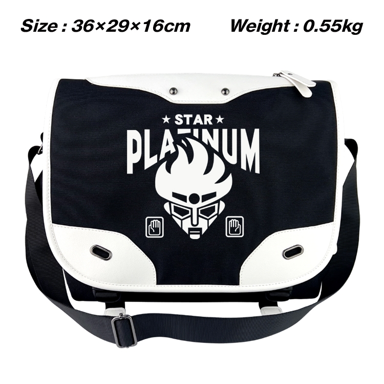 JoJos Bizarre Adventure Black and white anime waterproof nylon shoulder messenger bag schoolbag 36X29X16CM