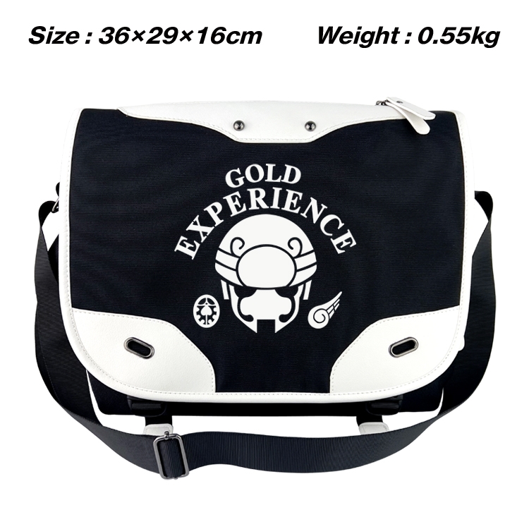 JoJos Bizarre Adventure Black and white anime waterproof nylon shoulder messenger bag schoolbag 36X29X16CM
