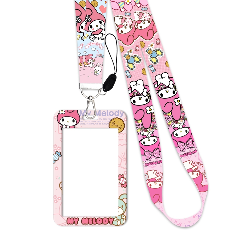Melody Silver buckle anime long lanyard card holder 45cm price for 2 pcs