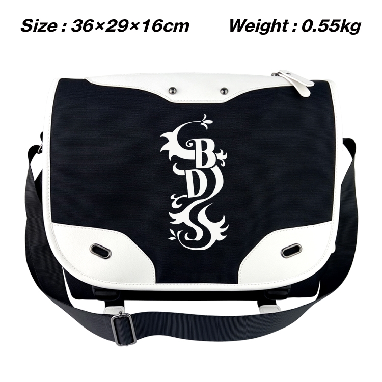 Tokyo Revengers  Black and white anime waterproof nylon shoulder messenger bag schoolbag 36X29X16CM