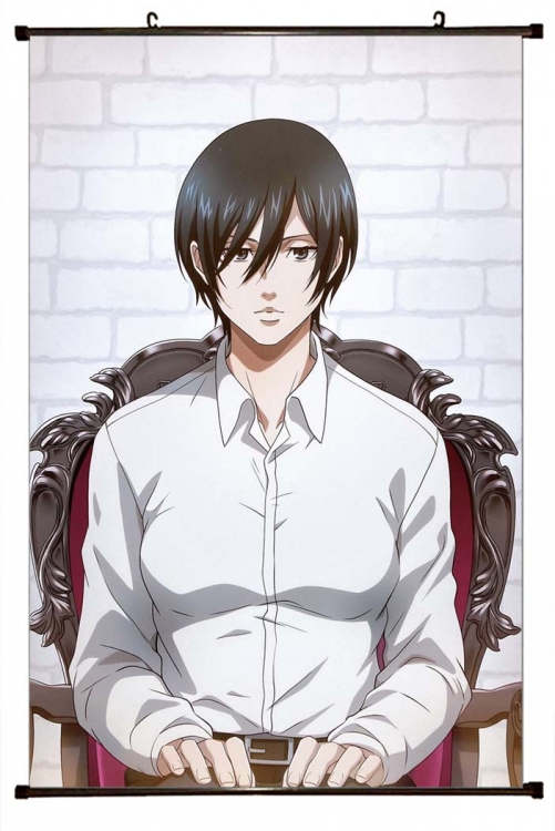 Shingeki no Kyojin Anime black Plastic rod Cloth painting Wall Scroll 60X90CM   J12-336