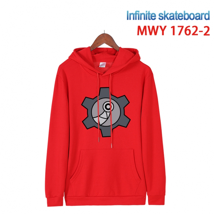 SK∞ Cartoon Sleeve Hooded Patch Pocket Cotton Sweatshirt from S to 4XL  MWY-1762-2