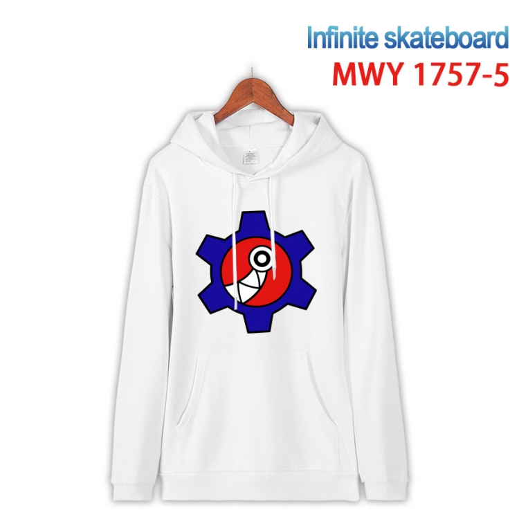 SK∞ Cartoon Sleeve Hooded Patch Pocket Cotton Sweatshirt from S to 4XL  MWY-1757-5