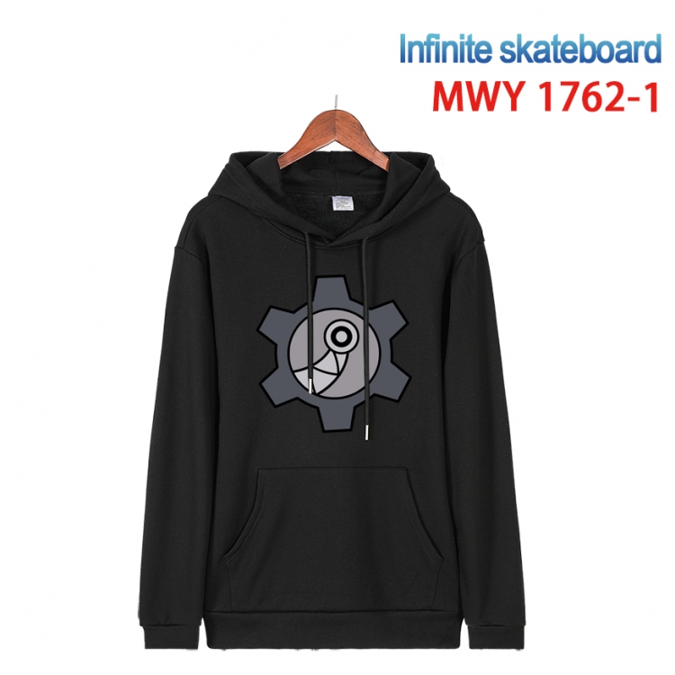 SK∞ Cartoon Sleeve Hooded Patch Pocket Cotton Sweatshirt from S to 4XL  MWY-1762-1