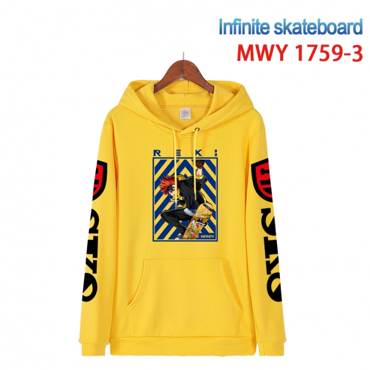 SK∞ Cartoon Sleeve Hooded Patch Pocket Cotton Sweatshirt from S to 4XL MWY-1759-3