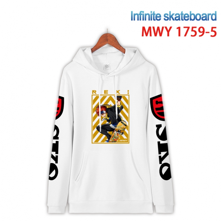 SK∞ Cartoon Sleeve Hooded Patch Pocket Cotton Sweatshirt from S to 4XL  MWY-1759-5