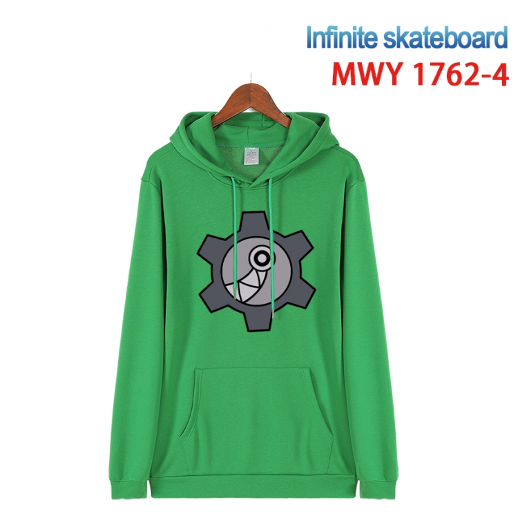 SK∞ Cartoon Sleeve Hooded Patch Pocket Cotton Sweatshirt from S to 4XL MWY-1762-4