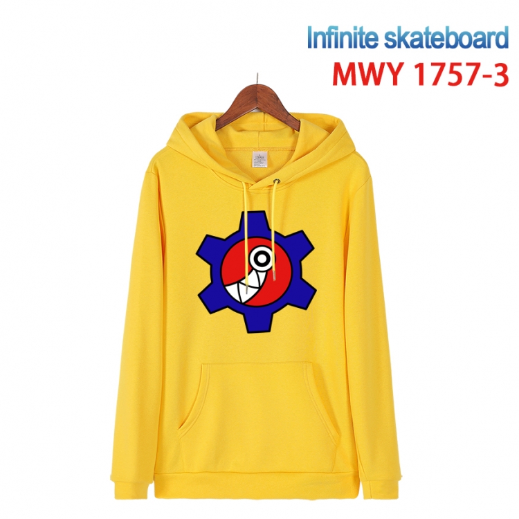 SK∞ Cartoon Sleeve Hooded Patch Pocket Cotton Sweatshirt from S to 4XL MWY-1757-3