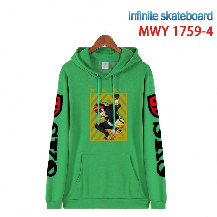 SK∞ Cartoon Sleeve Hooded Patch Pocket Cotton Sweatshirt from S to 4XL  MWY-1759-4